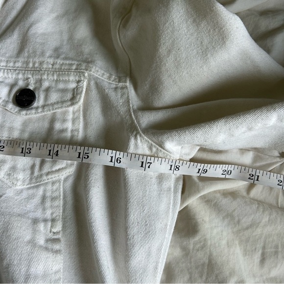 Iris Womens Medium White Cropped Denim Jean Jacket - Picture 6 of 8